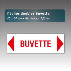 Flèche Aquilux Double « Buvette » 20x60 cm Personnalisable | Rubalise.fr